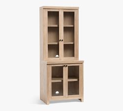 Modern Farmhouse Hutch with Display Cabinet (34&quot;)