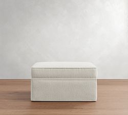 Pearce Square Arm Slipcovered Wide Sectional Ottoman