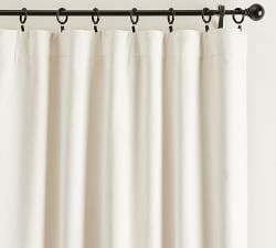Custom Velvet Twill Blackout Curtain - Ivory