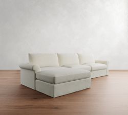 Westwood Roll Arm Slipcovered Modular Chaise Sectional (146")