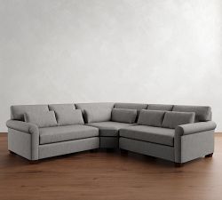 York Roll Arm Deep Seat 3-Piece L-Shaped Wedge Sectional (109")