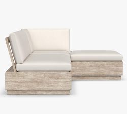 Indio Eucalyptus Modern Platform 3-Piece Loveseat Outdoor Sectional (90")