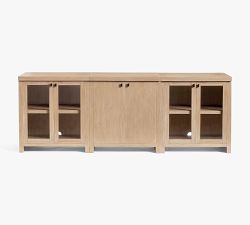 Modern Farmhouse Display Buffet with Cabinet (102")