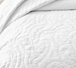 Monique Lhuillier Lily of the Valley Embroidered Cotton Coverlet