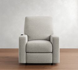 PB Comfort Modern Square Arm Power Lift Recliner with Massage &amp; Heat