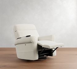 PB Comfort Roll Arm Deluxe Power Swivel Glider Recliner with Massage and Heat