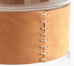 Saddle Faux Leather Hurricane Candle Holder