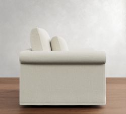 Westwood Roll Arm Deep Seat Slipcovered Swivel Chair