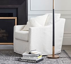 Ayden Slope Arm Slipcovered Swivel Glider