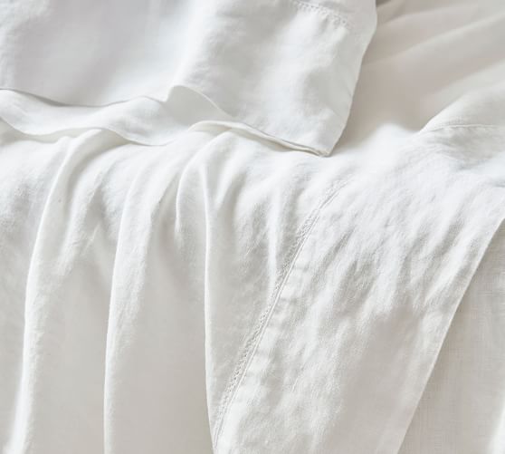 Belgian Flax Linen Hemstitch Sheet Set