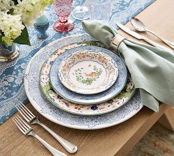 Botanical Bunny Stoneware Charger Plates - Set of 4