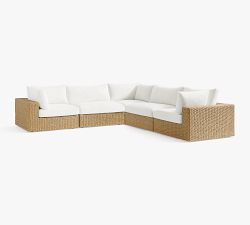 Kostas Wicker 5-Piece Outdoor Sectional (129")