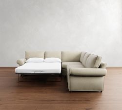 Pearce Roll Arm 3-Piece L-Shaped Wedge Sleeper Sectional (122&quot;)
