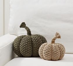 Seedstitch Pumpkin Shaped Pillow