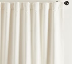 Custom Velvet Twill Blackout Curtain - Ivory