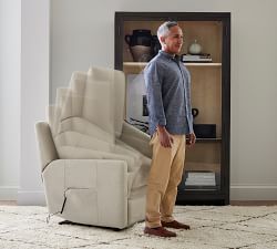 Ayden Square Arm Power Lift Recliner with Massage &amp; Heat