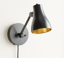 Fitz Adjustable Metal USB Plug-In Sconce (15'')