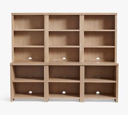 Modern Farmhouse 102&quot; Shelf with Open Cabinets