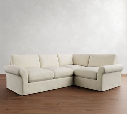 PB Comfort Modern Roll Arm Slipcovered 3-Piece Sectional (114&quot;)