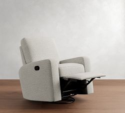 PB Comfort Modern Square Arm Swivel Recliner