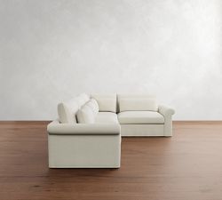 Westwood Roll Arm Deep Seat Slipcovered 3-Piece Sectional (125&quot;)