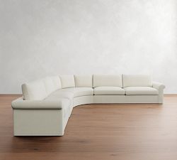 Westwood Roll Arm Slipcovered 5-Piece Curved Wedge Sectional (153")