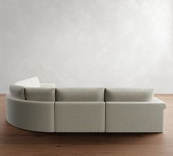 Westwood Roll Arm Slipcovered 5-Piece Curved Wedge Sectional (153")