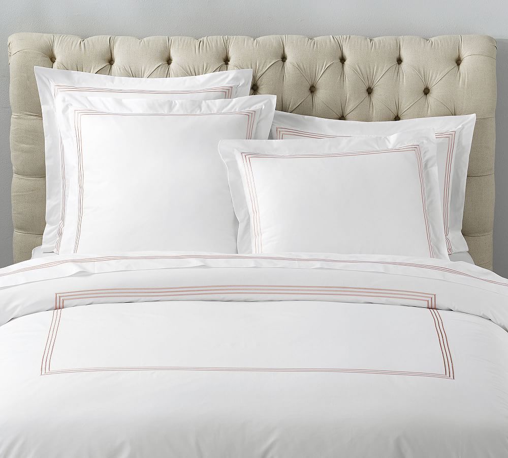 Grand Organic Percale Duvet Cover - Soft Rose, Full/Queen