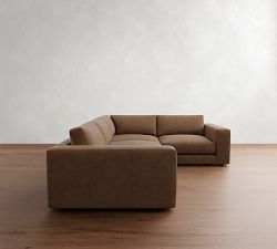 Carmel Lounge Leather 3-Piece Sectional (117")