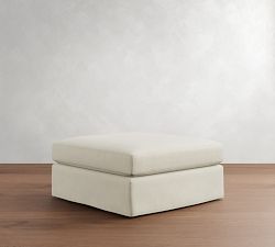 PB Comfort Modern Roll Arm Slipcovered Sectional Ottoman