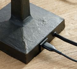 Porter Metal USB Table Lamp (16"-21")