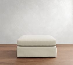 PB Comfort Modern Roll Arm Slipcovered Sectional Ottoman