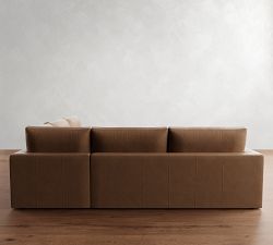 Westwood Square Arm Leather 3-Piece L-Shaped Sectional (117")