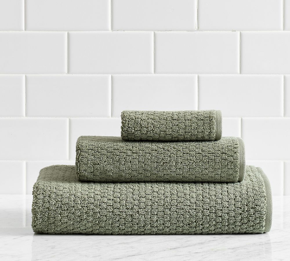 Textured Honeycomb Hand Towel - Loden