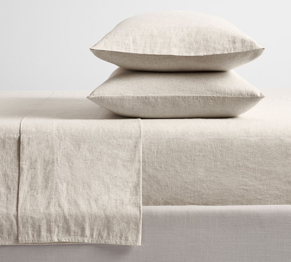 European Flax Linen Cotton Sheet Set - Cal King, Oatmeal
