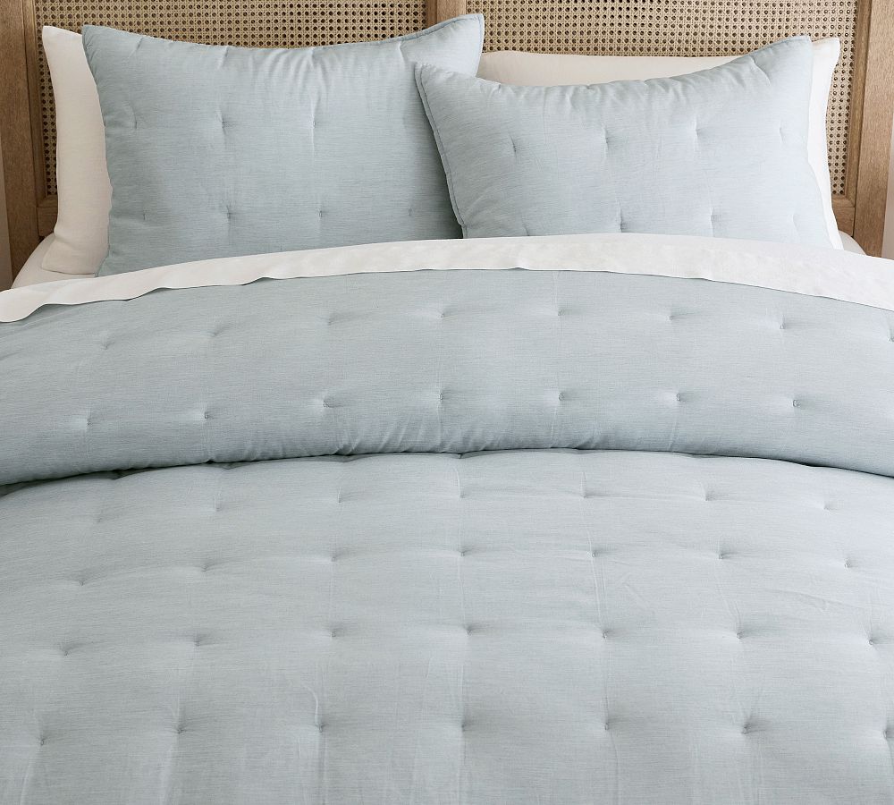 Dream Brushed Cotton Sateen Comforter - Chambray, King/Cal. King