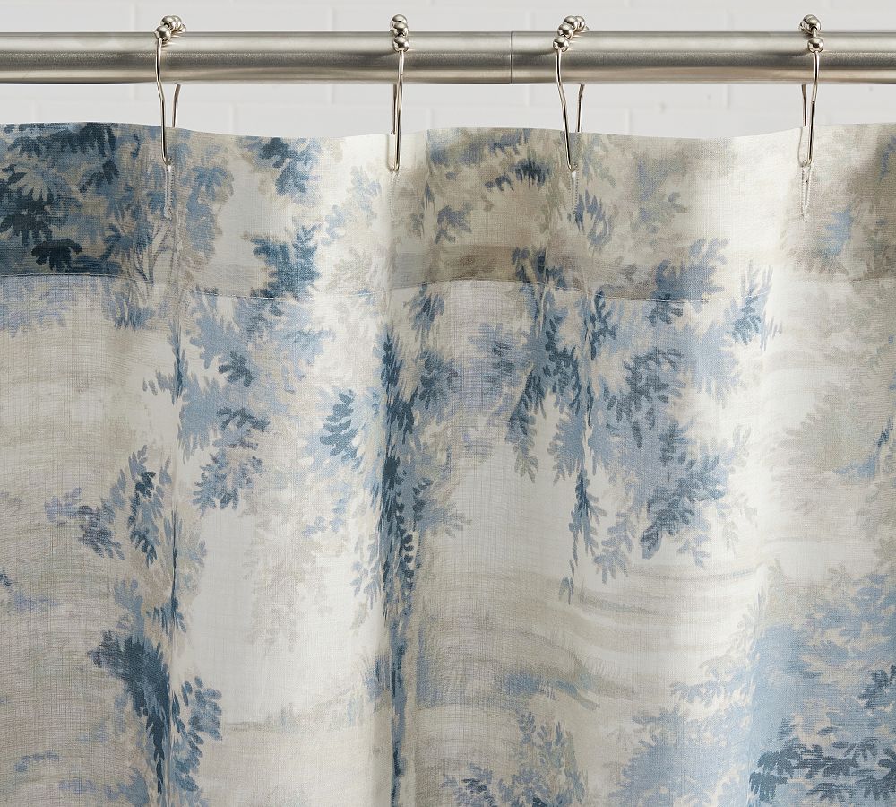 Jardin Toile Shower Curtain - Blue, 72"