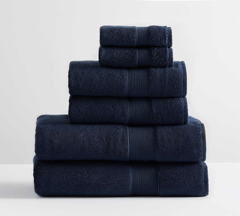 Classic Organic Towel Bundles - Navy, Set of 6