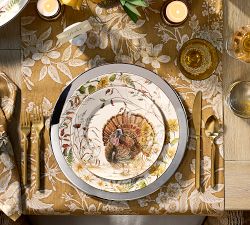 Bedford Harvest Turkey Stoneware Salad Plates - Set of 4