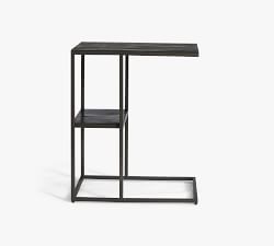 Duke Rectangular Metal C-Table with Shelf (20")