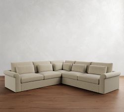 Westwood Roll Arm Deep Seat 3-Piece L-Shaped Sectional (125")
