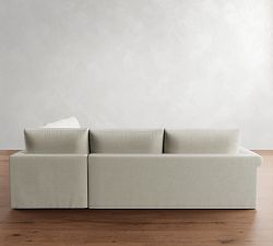 Westwood Roll Arm Slipcovered 3-Piece L-Shaped Sectional (124")