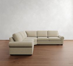 Big Sur Roll Arm 3-Piece L-Shaped Wedge Sectional (124&quot;)