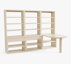 Cayman Peninsula Desk with Bookcase Suite (108&quot; x 66&quot;)