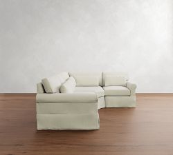 York Roll Arm Deep Seat Slipcovered 3-Piece Wedge Sectional (109")