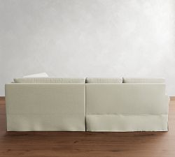 York Roll Arm Deep Seat Slipcovered 3-Piece Wedge Sectional (109")