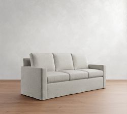 Cameron Modern Square Arm Slipcovered Side Sleeper Sofa (91")