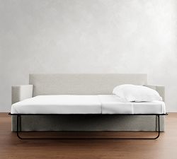 Cameron Modern Square Arm Slipcovered Side Sleeper Sofa (91")