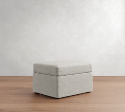 Cameron Modern Square Arm Slipcovered Storage Ottoman