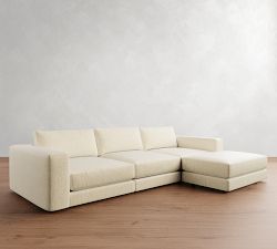 Carmel Square Arm Lounge Modular Chaise Sectional (113"&ndash;144")